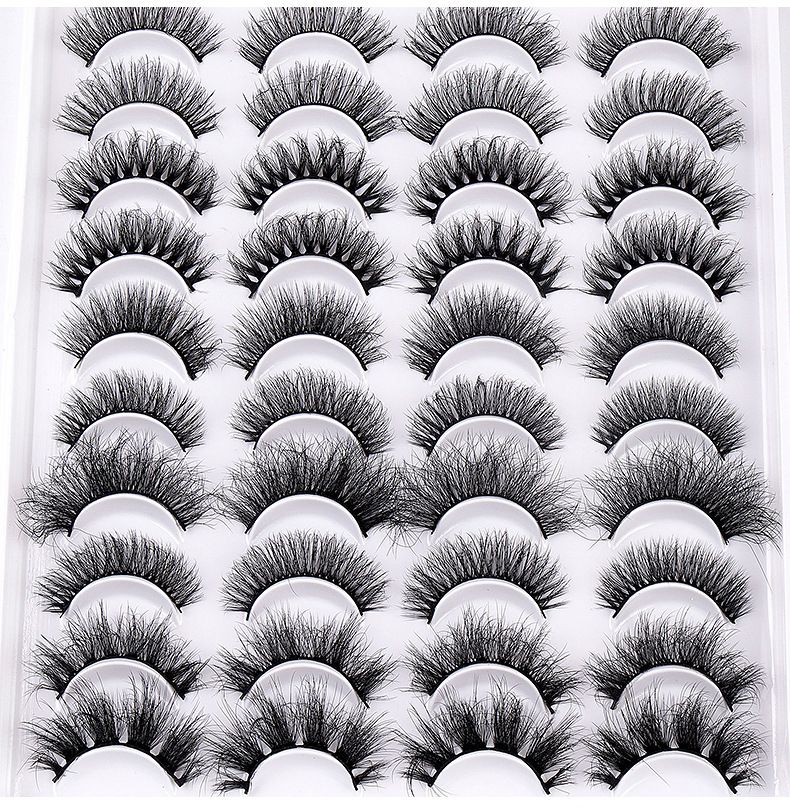 Zestaw do przedłużania rzęs 20 par mieszanych rzęs sztucznych rzęs naturalnych podkręconych rzęs goły makijaż gęste rzęsy_voghion.com