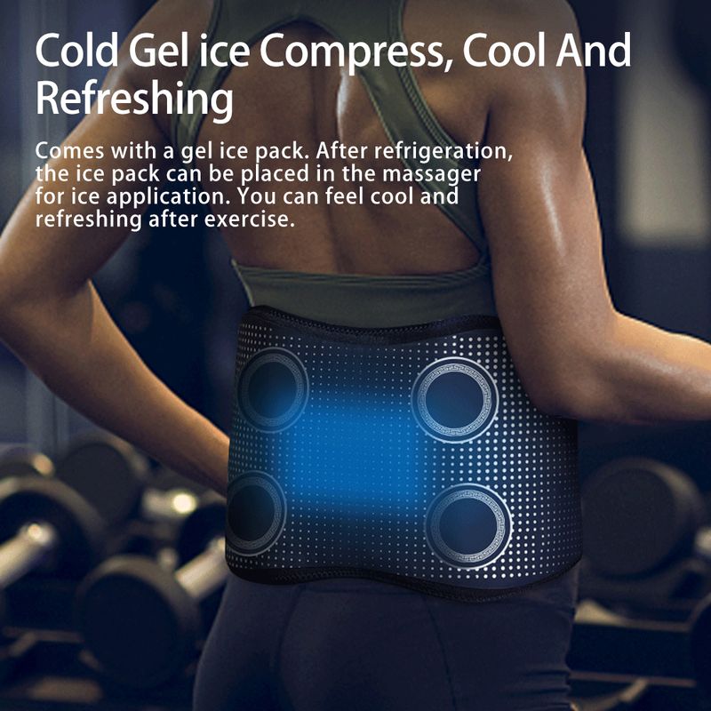 Elektrisches Heizmassagegerät mit Vibration, heiße Kompresse, Lendenwirbelstütze, Gürtel, Taillenmassage, Rückenstütze, Entspannung, Durchblutung_voghion.com