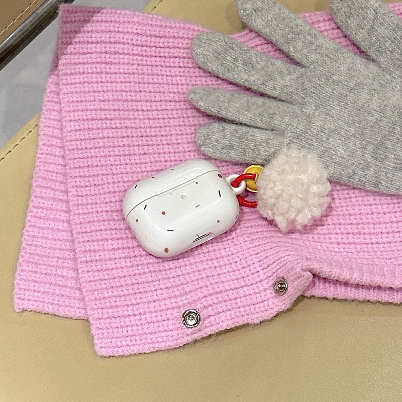 Colorful dots suitable for airpods 3 protective case pro2 Bluetooth 1/2 generation earphone shell fur ball Bell_voghion.com