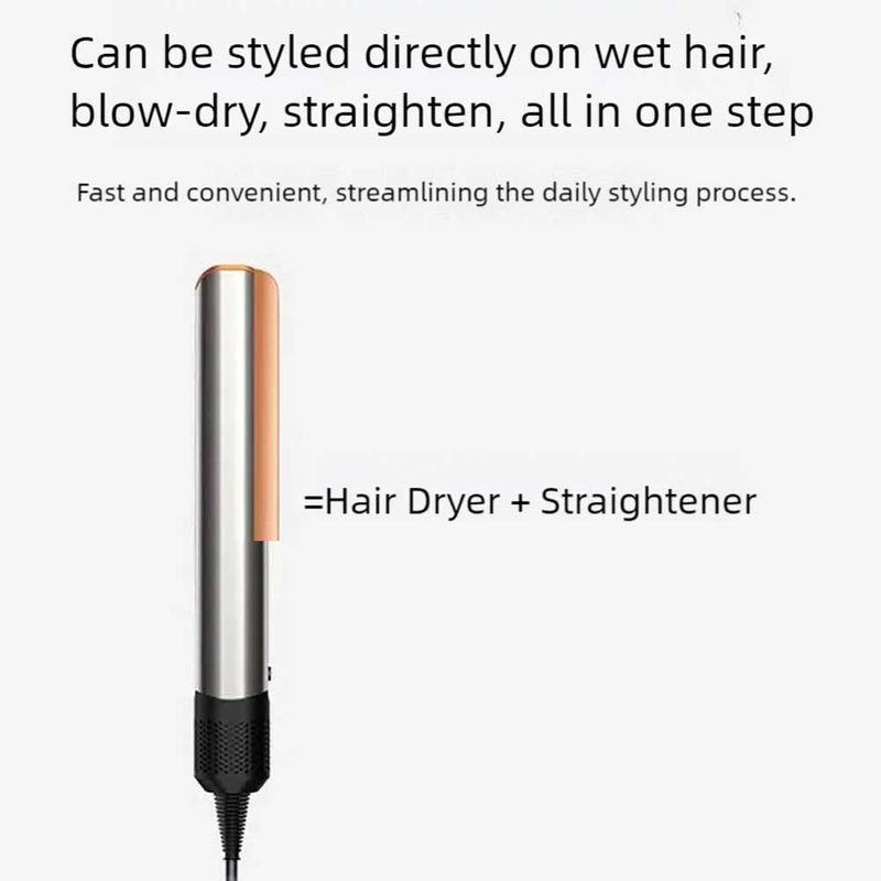 Professional 2-in-1 Hair Dryer And Straightener Negative Ion Iron Long Lasting Styling Tool Wet And Dry Straightener_voghion.com