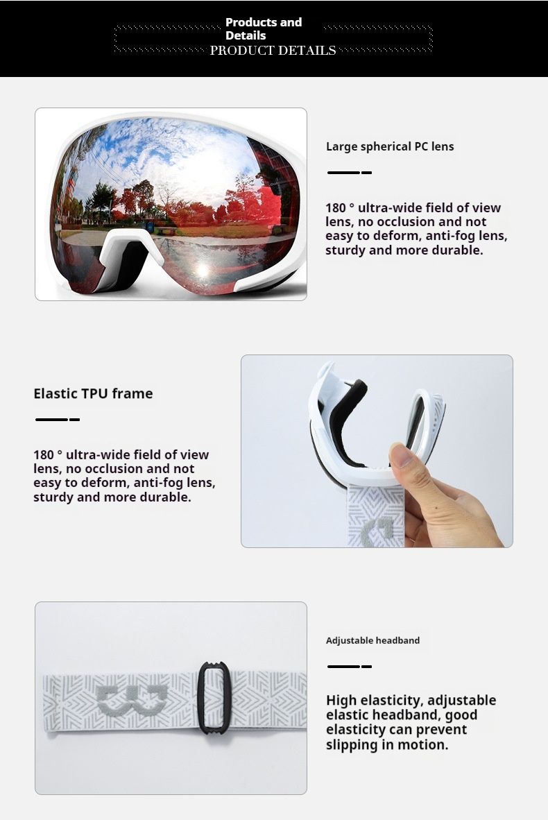 Νέα μοντέρνα γυαλιά σκι με γυαλιά, εξοπλισμός σκι για ενήλικες, γυαλιά σκι εξωτερικού χώρου για άνδρες και γυναίκες, προστασία ματιών_voghion.com