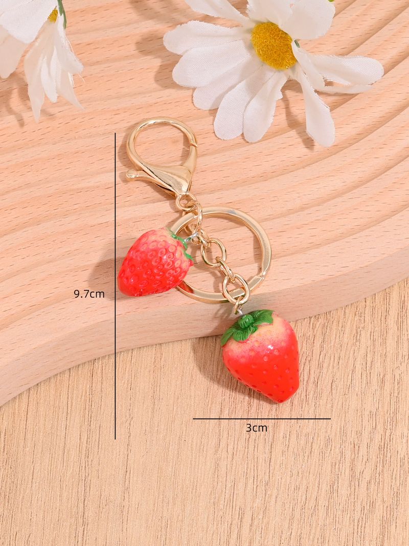 Portachiavi giapponese coreano a forma di fragola e ciliegia per donna, squisito e carino_voghion.com