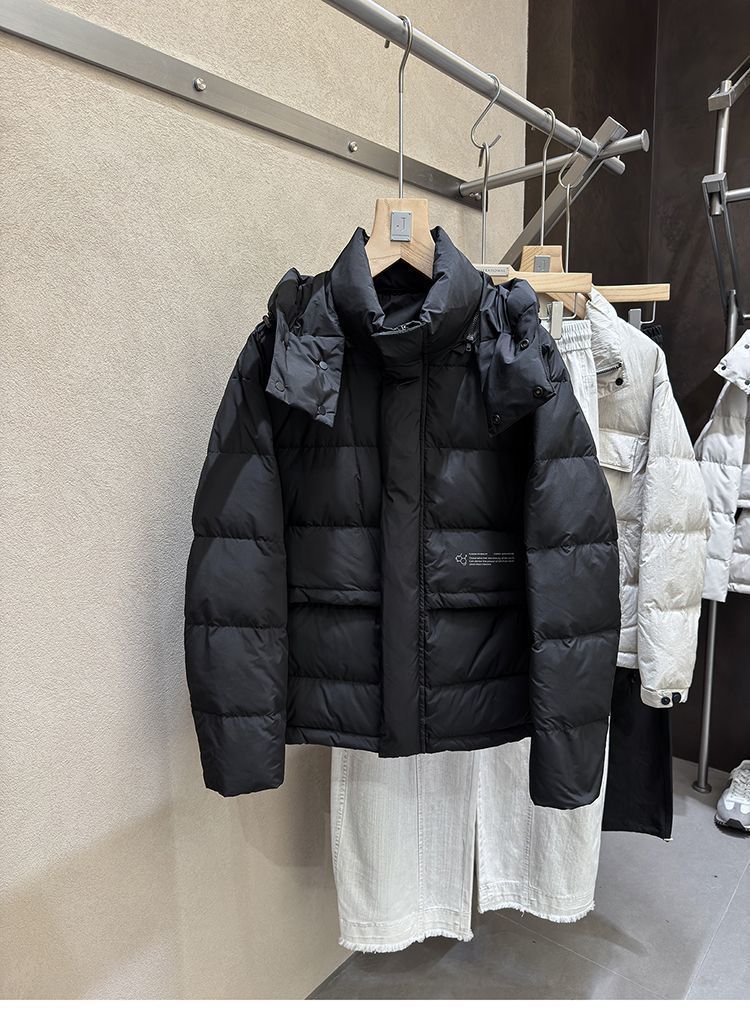 Herren-Daunenjacke mit abnehmbarer Kapuze und 90 % weißer Entendaunen, 700er Füllkraft, warmer Wintermantel für Freizeit und Outdoor_voghion.com