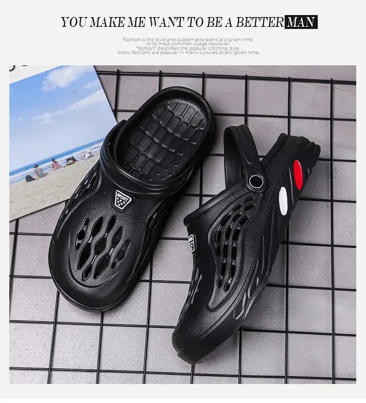 Sandali piatti da uomo, zoccoli estivi, pantofole da giardino in EVA, scarpe con plateau, sandali da spiaggia, coppia, interni, casa, morbidi, da bagno, 49_voghion.com
