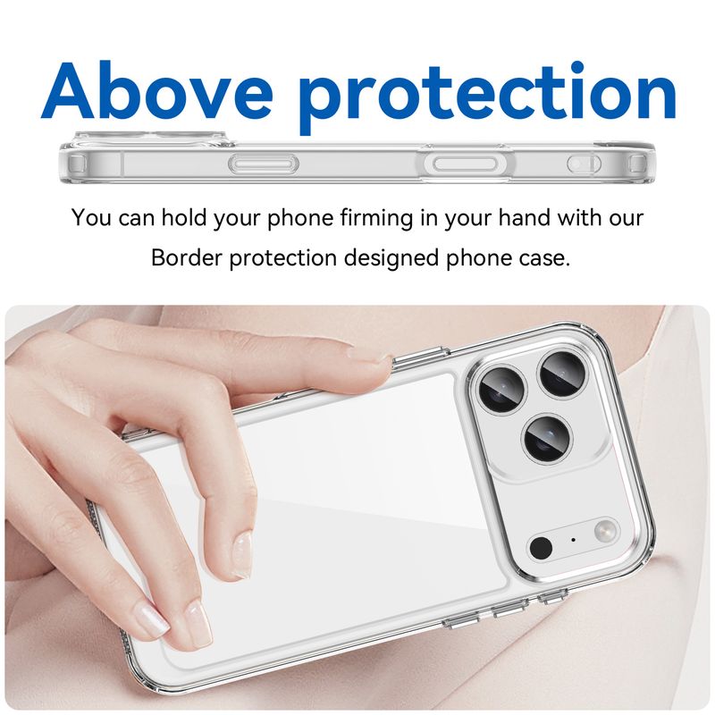 Luxury Transparent Shockproof Phone Case For Iphone 16 15 14 13 12 11 Pro Max 17 Air 16E Soft Bumper Hybrid Hard Back_voghion.com