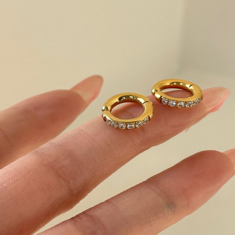 Fashionable INS Titanium Steel Square Minimalist Zircon Ear Cuff Earrings_voghion.com