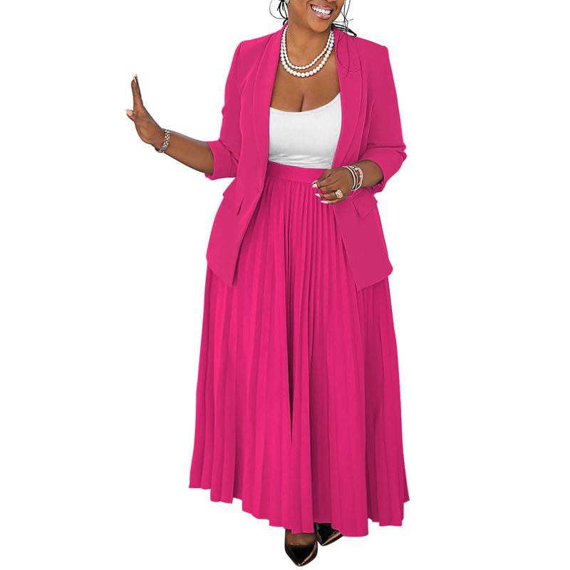 Ropa de mujer Moda Casual Ropa profesional Traje de dama Traje de falda plisada_voghion.com
