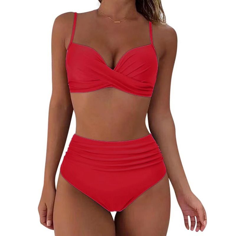 bikini Multicolor Leopard Print High Waist Tight Sexy Bikini_voghion.com
