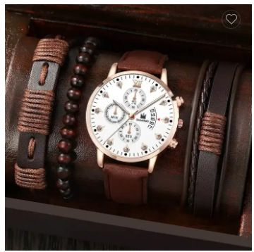 Herren Business Geburtstagsgeschenk Armband Halskette Uhr Set 3 Stück/Set_voghion.com