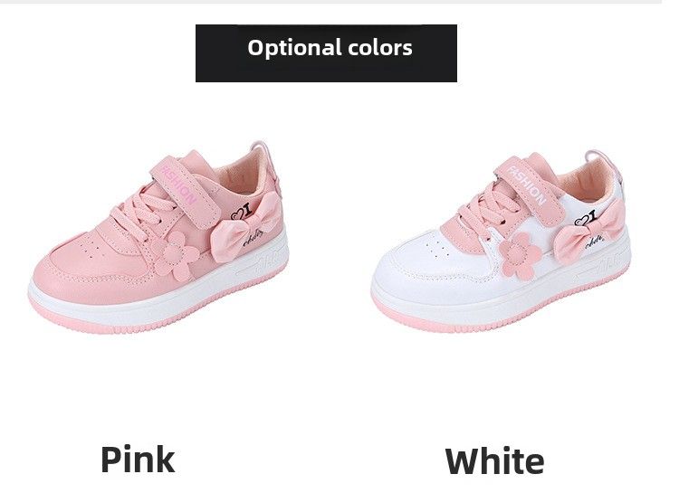 Herbst neue kinder kleine weiße schuhe mädchen blume student bogen turnschuhe low-top trittbrett schuhe_voghion.com
