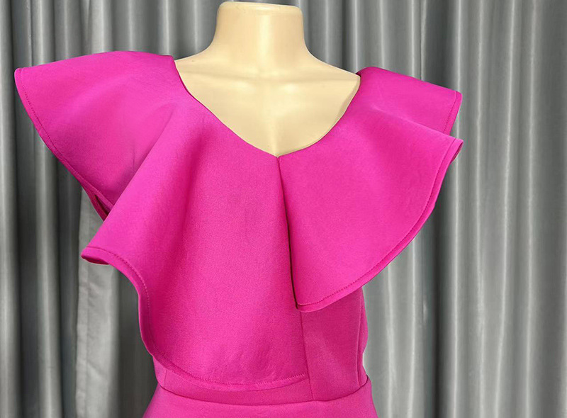 Women's solid color loose style evening dress slim long skirt_voghion.com