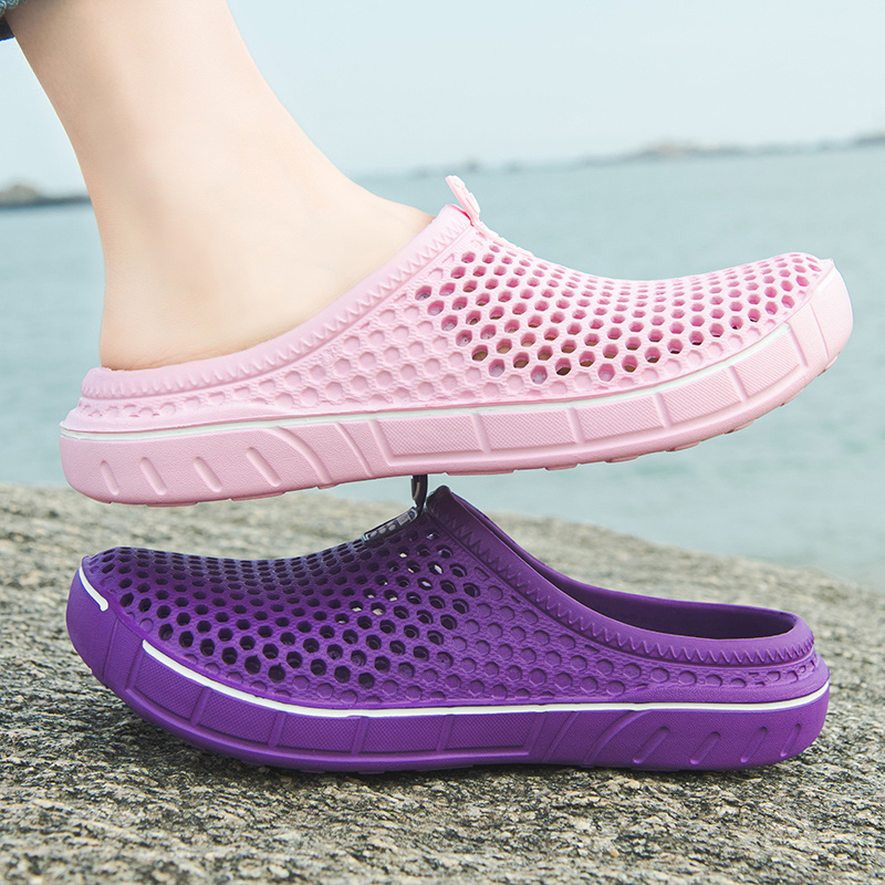 Kvinnor Träskor Mules Andas Mesh Tofflor Kvinna Sommarstrandsandaler för inomhus utomhus Casual Trädgårdsskor_voghion.com