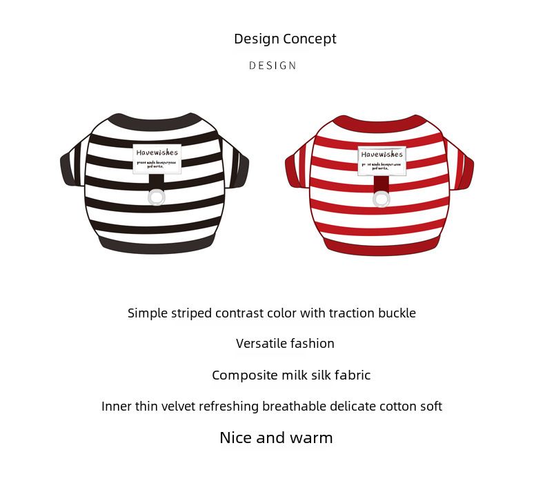 Autumn and Winter Dog Simple Stripe Tragable Sweatshirt Casual Style Cat Two-legged Teddy Pet Clothes_voghion.com