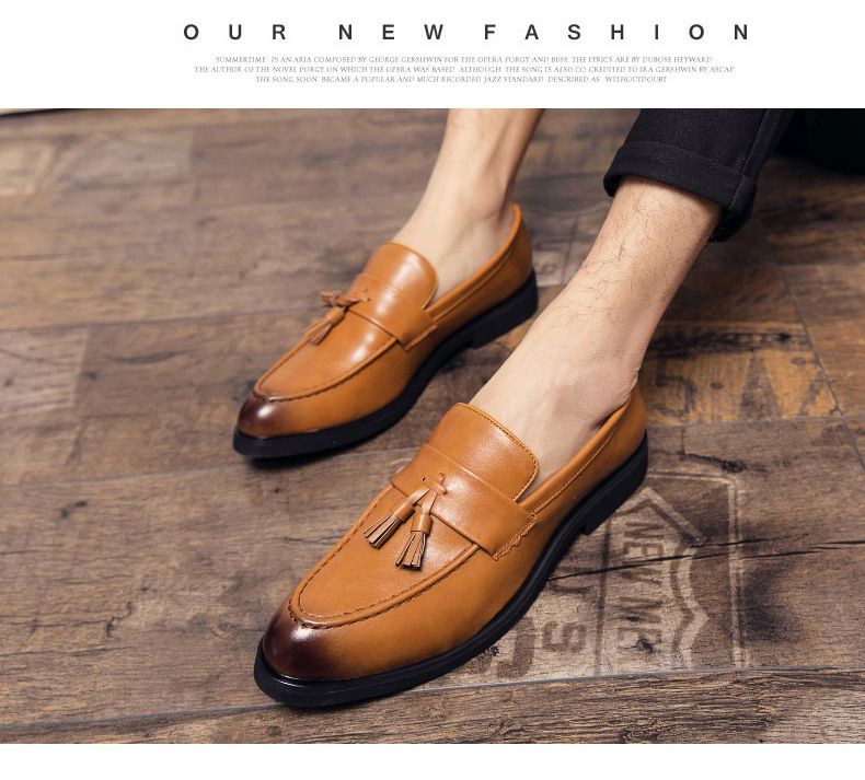 Miesten plus-koon tupsukuvioiset Brock-rennot slip-on-kengät_voghion.com