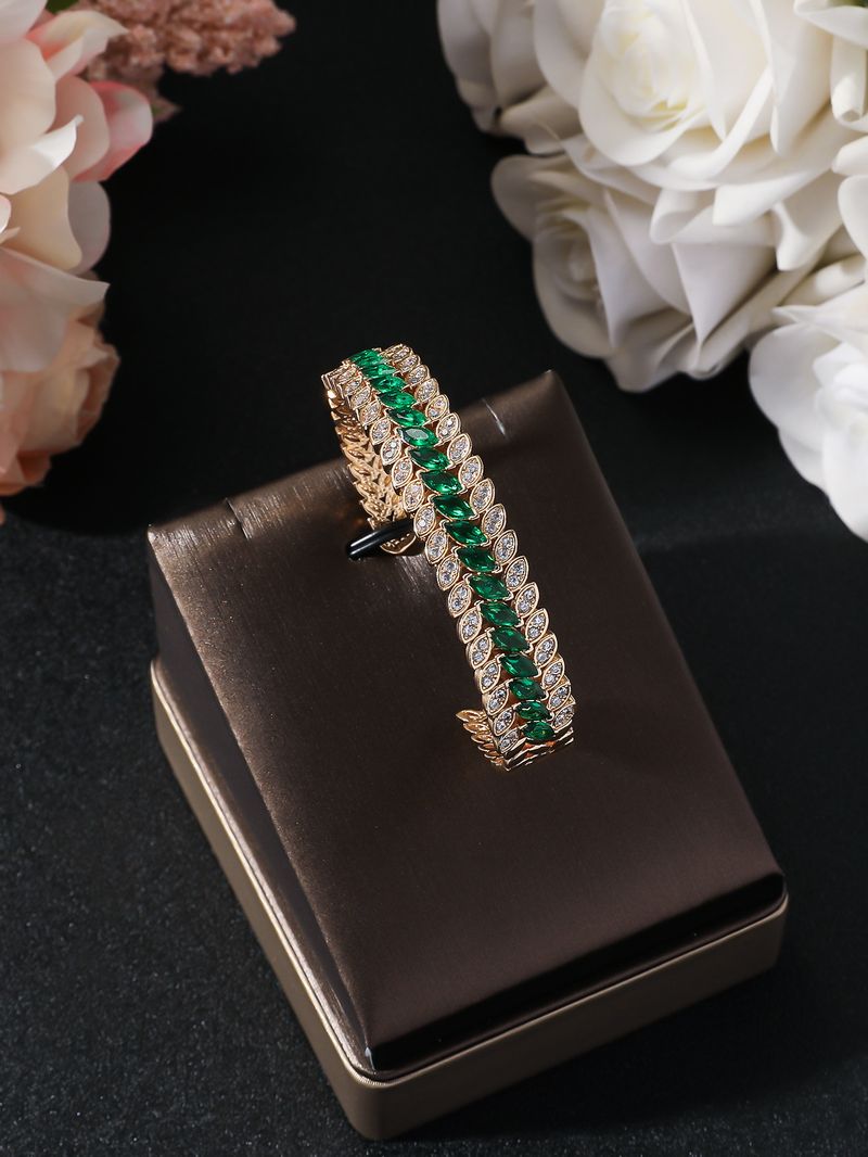 Women's Jewelry Fashion Luxury Full Diamond Bracelet Ring Set Simple High End Sense Of Versatile Jewelry_voghion.com