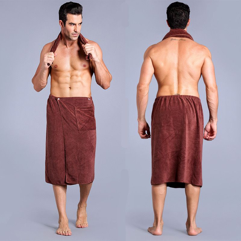 Gonna da bagno corta da uomo con bottone, asciugamano da bagno, gonna avvolgente da spiaggia, asciugamano singolo da uomo elastico, asciugamano assorbente sexy_voghion.com