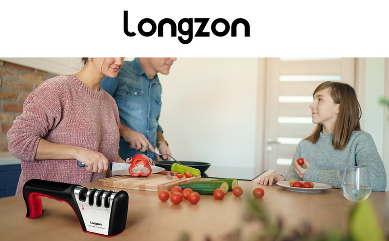 4-in-1 Knife Sharpener - Includes Anti-Cut Gloves_voghion.com