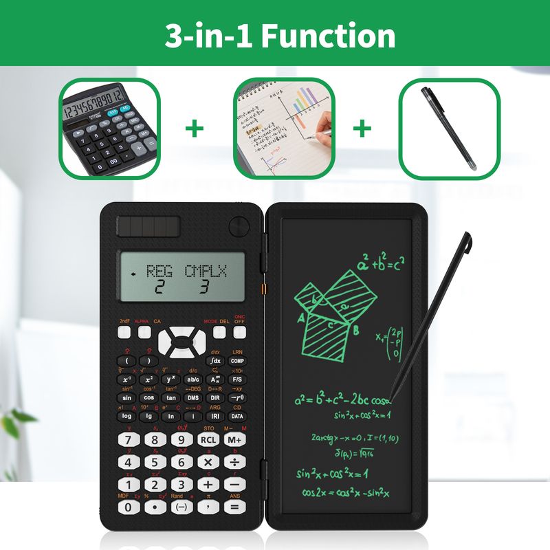 Scientific Calculator With Writing Tablet 991MS 349 Functions Engineering Financial Calculator For School Students Office 2022_voghion.com