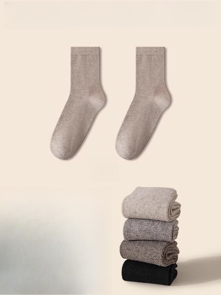 93% Pure Wool Socks For Men And Women, Warm In Autumn And Winter, Medium Tube For Men, Piled And Thickened Northeast Cashmere Stockings In Winter_voghion.com