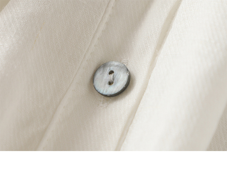 Camicia da donna in cotone e lino, semplice e ampia, a maniche corte_voghion.com