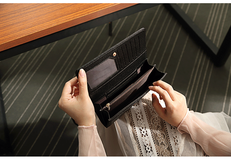 2023 m. nauja ilga moteriška piniginė europietiška ir amerikietiška paprastos mados sagtis moteriška didelės talpos sankabos rankinė piniginė didmeninė prekyba_voghion.com