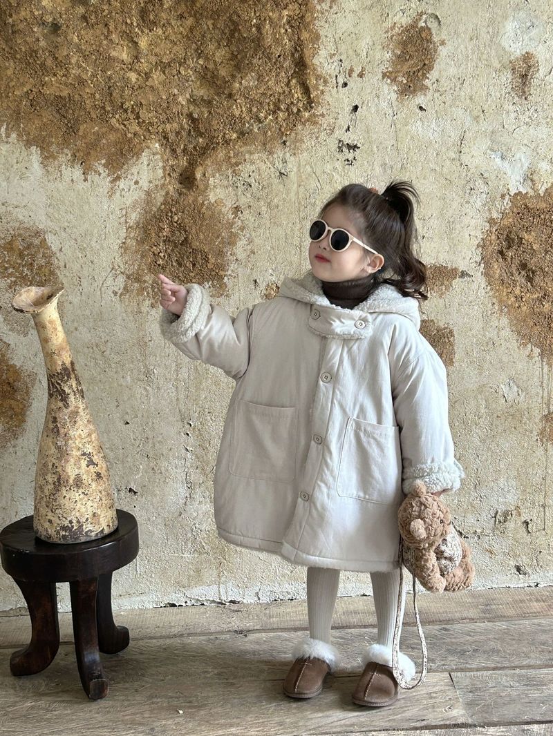 2025 Winter New Children's Clothing Korean Version Of Girls Wearing Lamb Wool Coats On Both Sides Medium And Long Warm Thickened Cotton-padded Clothes_voghion.com
