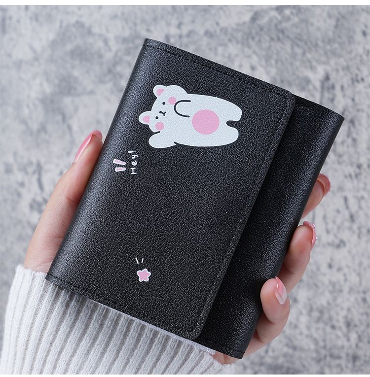 Korean Small Wallet 70% off Short Style Printed Cute Simple Multi-Card-Slot Coin Purse Lady's Wallet_voghion.com