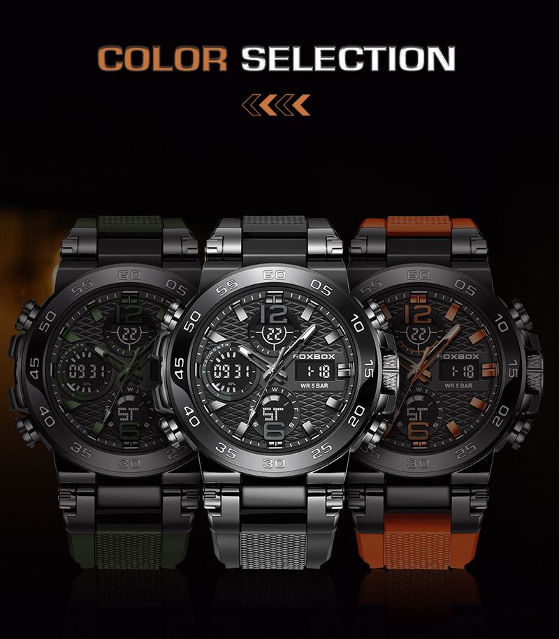 Nuevo reloj electrónico multifuncional con doble pantalla, moderno reloj de cuarzo luminoso con esfera grande para estudiantes y deportes._voghion.com