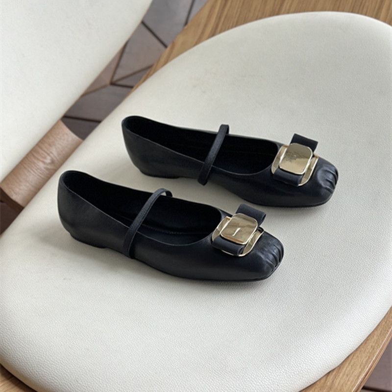 2025 Early Spring Square Ballet Flat Mary Jane Daily Comfortable And Elegant Low Order Women's Shoes_voghion.com