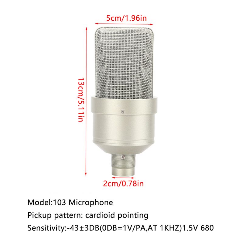Professional Condenser Microphone Studio Wired Microphone For PC Laptop Computer Mic Karaoke Singing Streaming Sound_voghion.com