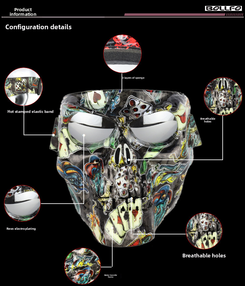 Direct Skull Protection Dustproof Off-road Devil Mask Motorcycle Rider Goggles Face Shield Windshield_voghion.com