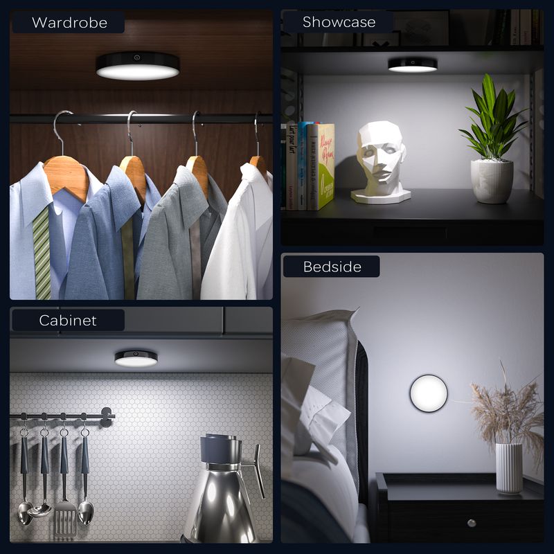 WILLED Luce notturna a LED portatile ricaricabile e dimmerabile con batteria integrata da 1000 mAh per armadi, guardaroba, cucina, camera da letto_voghion.com