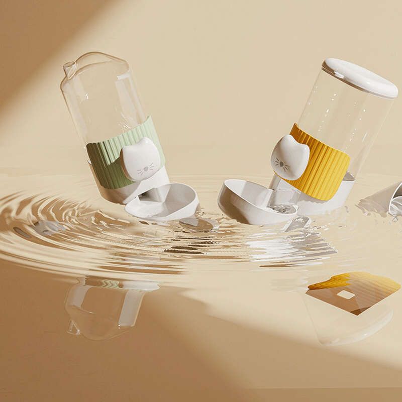 Huisdierdispenser, Automatische voerautomaat met grote capaciteit, Hangende kooiwaterfles, Kattenbak, Hondenbak_voghion.com