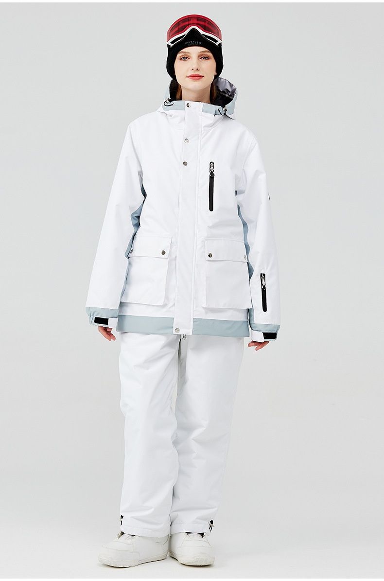 001 New Snowboaing Suit For Men Women, Couple Style, Winter Warm Thickened Korean Version Ski Jacket And Pants, Double_voghion.com