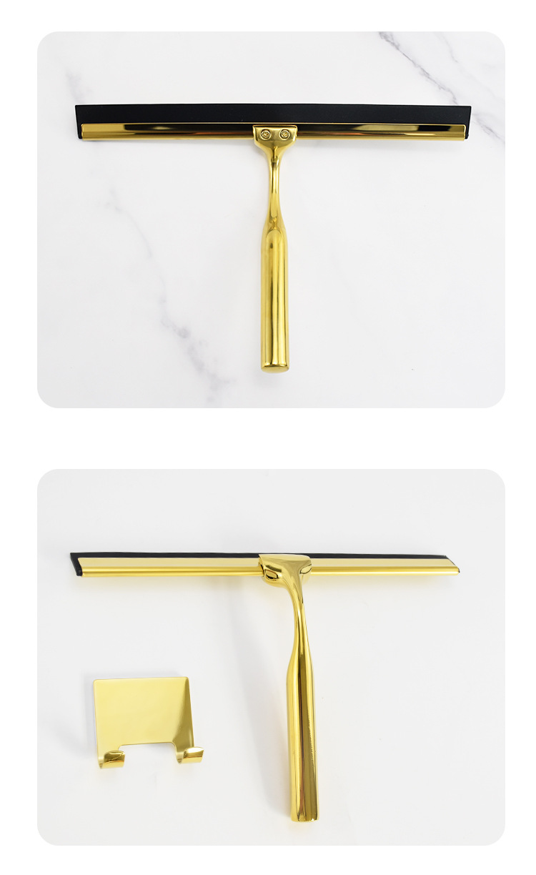 Tergivetro per la pulizia di finestre, cucine, specchi e vetri auto con raschietto quadrato color oro da 10"_voghion.com