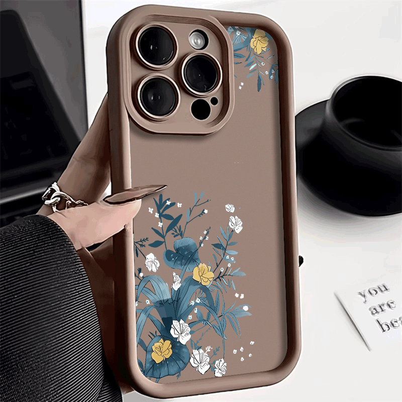 Fashion Floral Telefon Fall Für iPhone 16 15 14 13 12 11 Pro Max 13 12 Mini X XR XS 7 8 14 15 16 Plus Weiche Silikon Boden Abdeckung_voghion.com