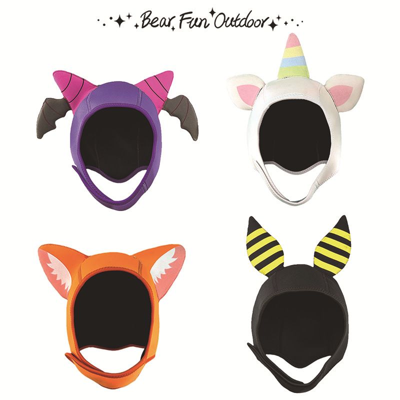 Fledermaus Fuchs Einhorn Sphynx Hut Cartoon Niedlichen Tier Schnorcheln Schwimmen Tieftauchen Warme Kopfbedeckung_voghion.com