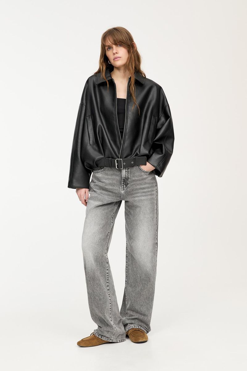 Blouson aviateur en similicuir d'inspiration vintage pour femme - Manteau décontracté et élégant pour le printemps, coupe décontractée (noir, marron)_voghion.com