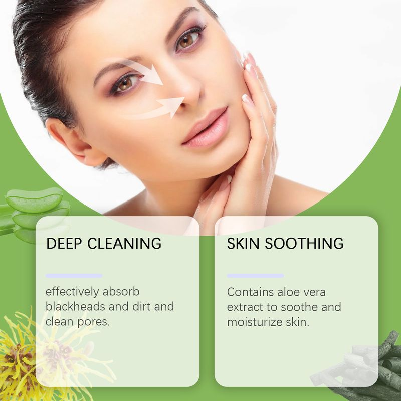 Mitesser-Entfernermaske aus Bambuskohle, Nasenstreifen, verkleinert die Poren, reinigt die Haut, peelt das Pflaster, entfernt Mitesser, reinigt die Nase, Hautpflege_voghion.com