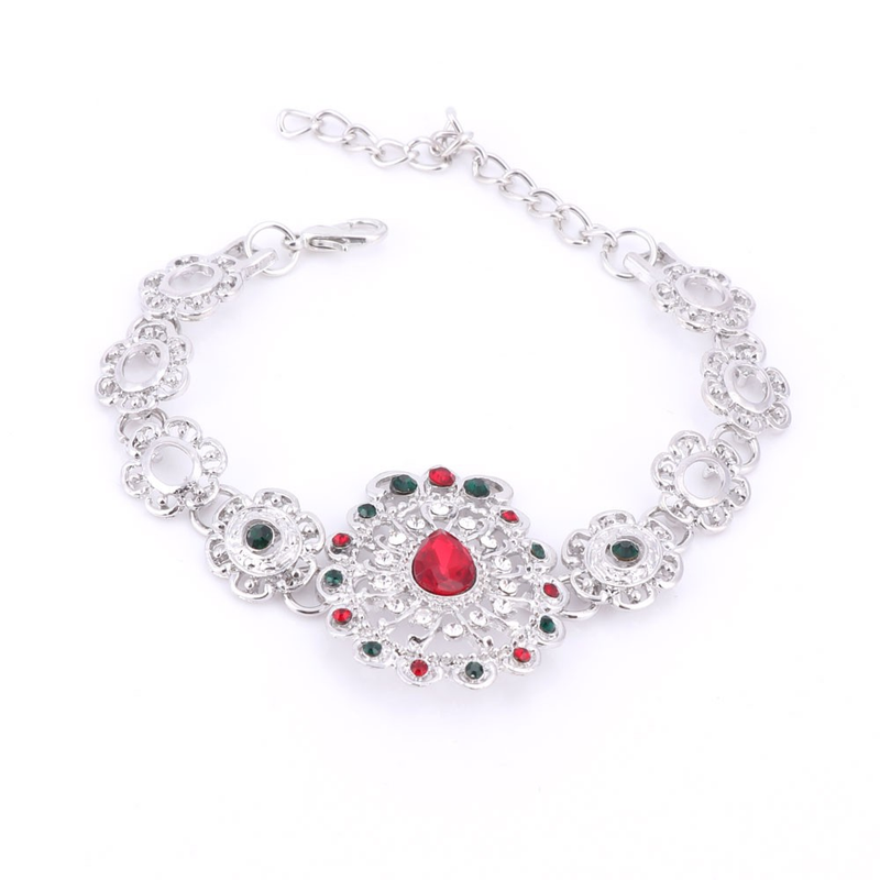Mariage mariée fête collier ensembles de bijoux pour femmes cristal coloré strass gemme pendentif Costume accessoires de mariée_voghion.com