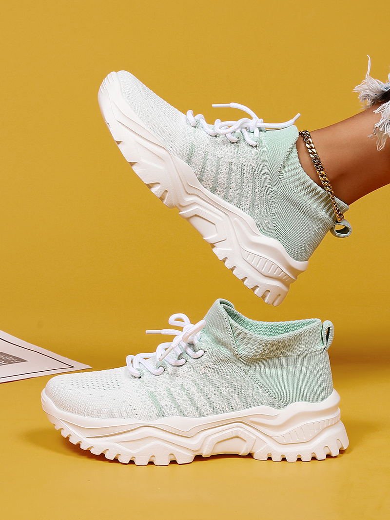 Plus Size 2025 Women's Breathable Sock Sneakers Slip-On Lazy Shoes_voghion.com
