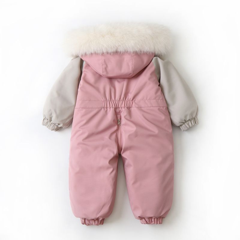 Unisex Baby Snowsuit One-Piece Winter Ski Suit For Toddlers 1-3 Years (80-120cm) - Lightweight Nylon With Hood_voghion.com