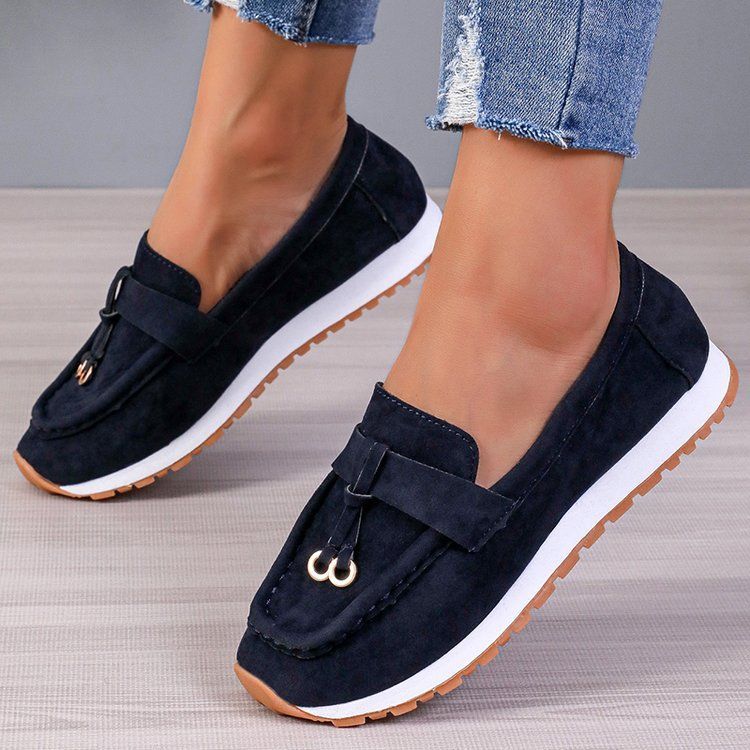Herbstmode Einzelschuhe Vielseitige flache Unterseite Bequeme Halbschuhe Freizeitschuhe für Damen_voghion.com
