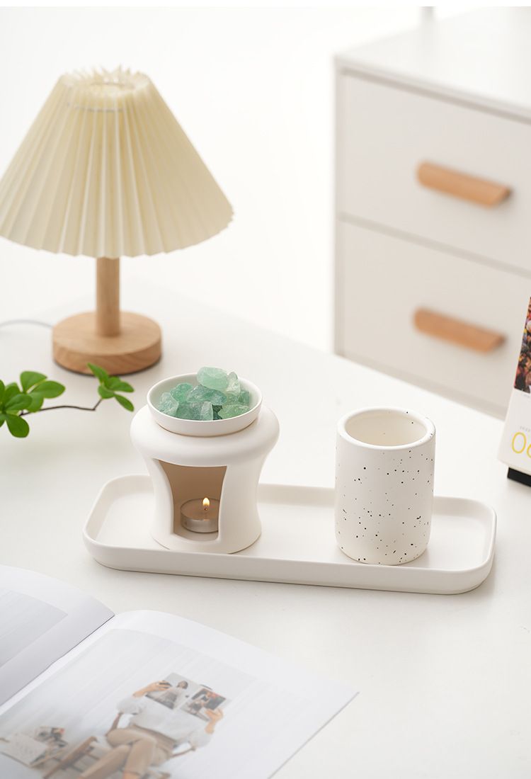 Abnehmbarer Aromadiffusor aus Keramik im nordischen Stil, geeignet zum Trockenbrennen ätherischer Öle, multifunktionaler Teewärmer,_voghion.com