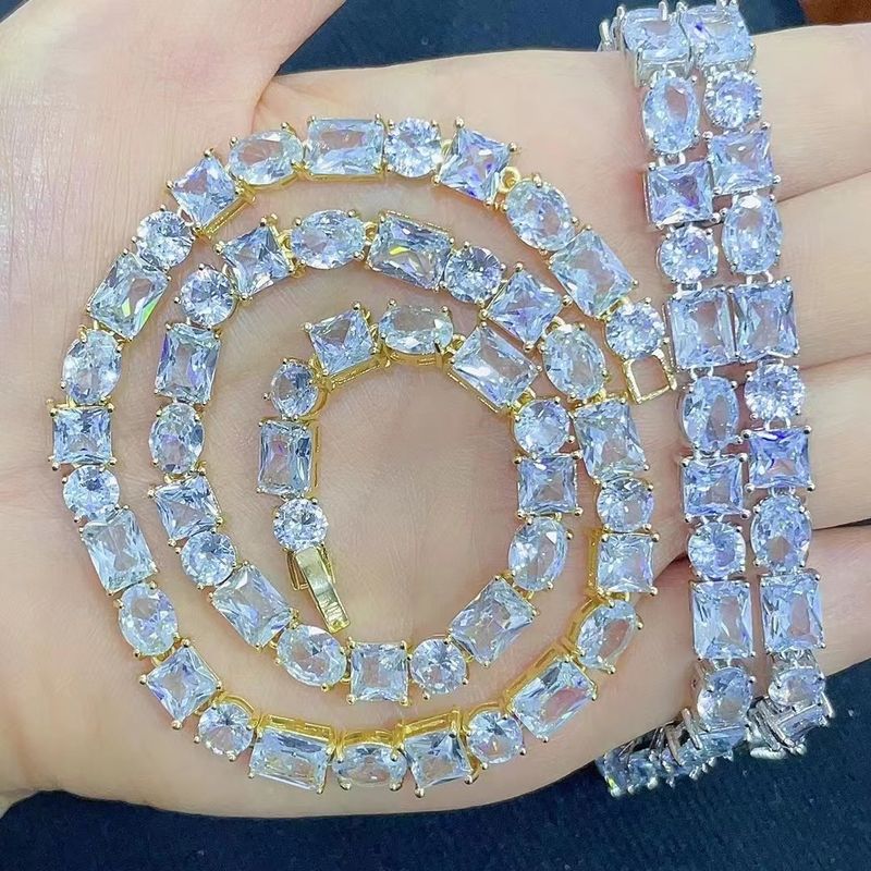 Nuovo bracciale con micro pavé di zirconi, collana con fila completa di diamanti, catena cubana, orecchini hip hop, anelli e accessori_voghion.com