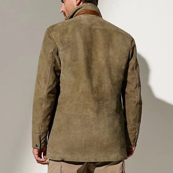 Abbigliamento maschile Moda retrò Giacca Uomo Casual Cappotto Risvolto Cuciture Colore Contrasto Top_voghion.com