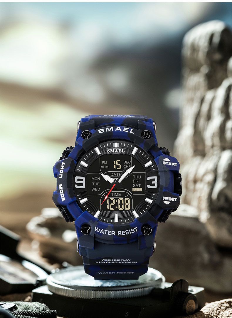 SMAEL SMAEL Outdoor wasserdichte elektronische Uhr Camouflage Sport leuchtende Herrenarmbanduhr_voghion.com
