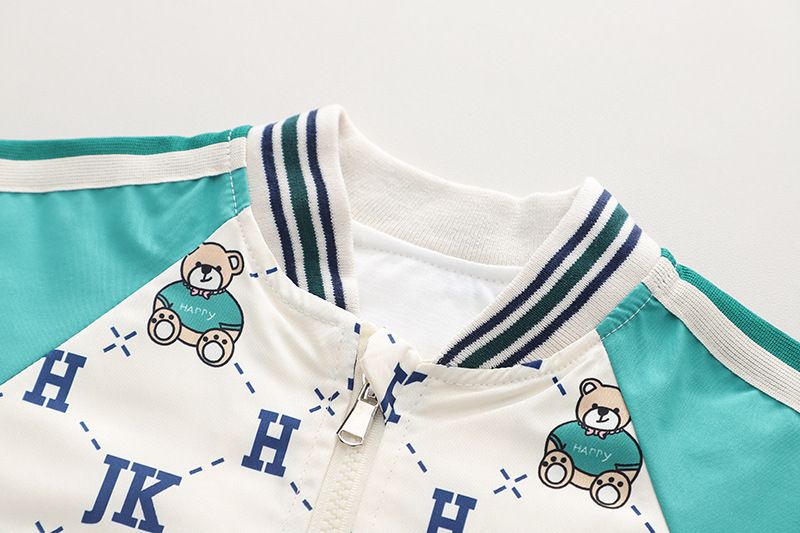 Veste bloquant les couleurs de dessin animé pour enfants, ensemble deux pièces pour vêtements d'extérieur, ensemble décontracté d'automne pour garçons, pour bébés et tout-petits, nouvelle collection 2024_voghion.com