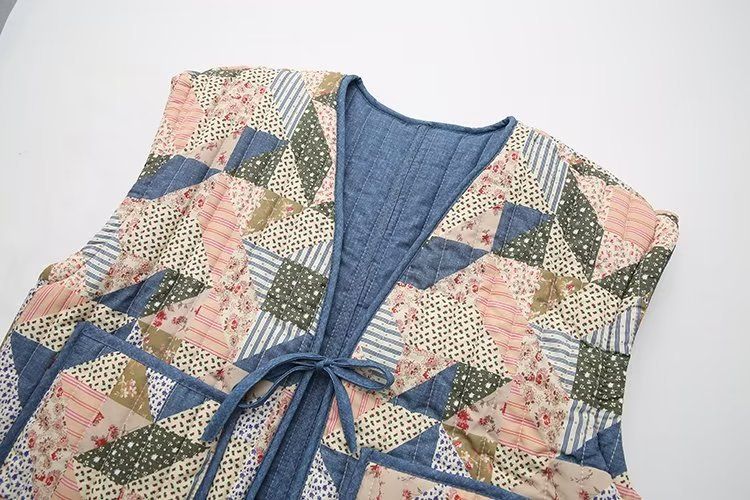 Dames 2023 Herfst Nieuwe Collectie Grof Bloemig Klein Geurig Stijl Contrast Bedrukt Vest_voghion.com