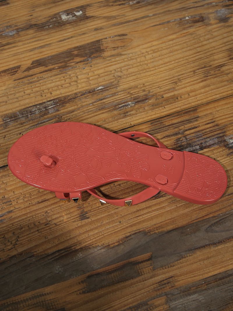 Zehenschleife Nieten Strandurlaub Flip-Flops Flache Sandalen für Damen_voghion.com